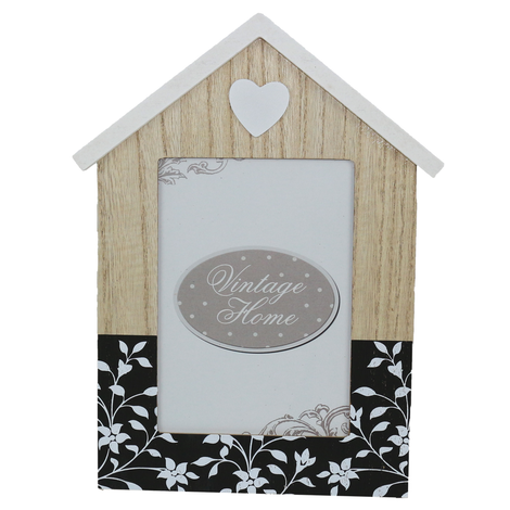 Wooden House-Shaped Photo Frame for 10x15cm & 13x18cm Photos