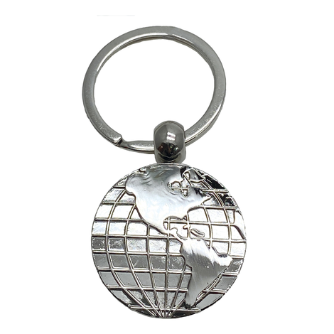 Metal Keychain Globe – Silver 