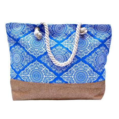 Blue Mosaic Beach Bag