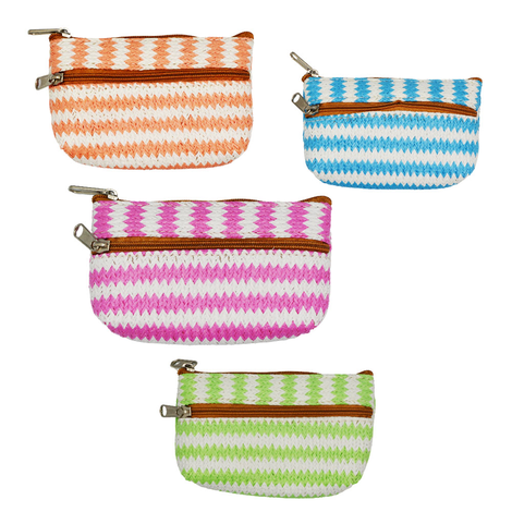 Women’s Woven Purse with Double Zipper