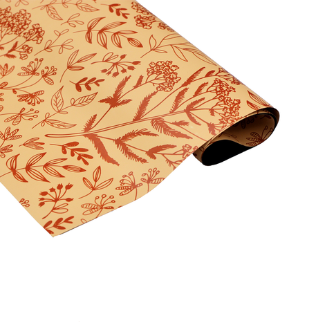 Metallic Wrapping Paper Botanical Design 