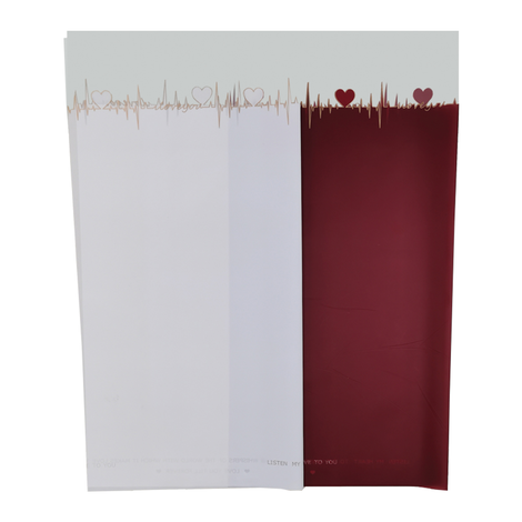 Waterproof Wrapping Sheet Heart Design, 58x58cm, Set of 20 pcs – White & Burgundy