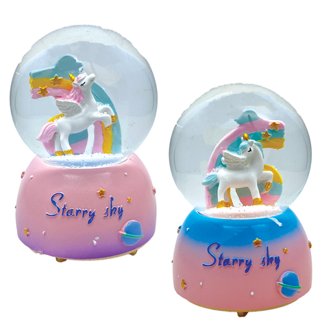 Light-Up & Musical Snow Globe – Unicorn “Starry Sky”, 2 Designs