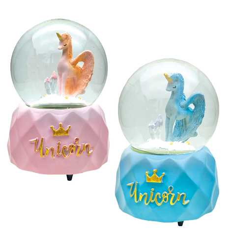 Light-Up & Musical Snow Globe – Unicorn, 2 Designs