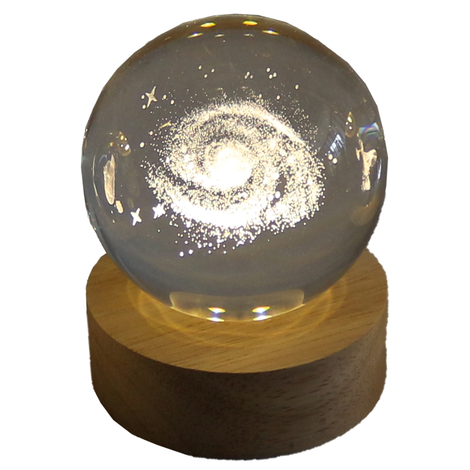 Glass Globe with Light and Engraving “Galaxy” – 8cm (Battery Operated)