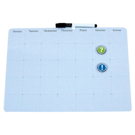 White Magnetic Organizer Board with 1 Marker and 2 Magnets – 40x28cm