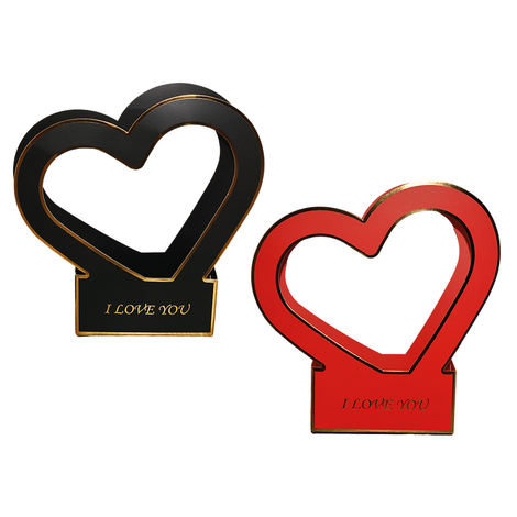 Κουτί Ανθοσύνθεσης Καρδιά “I LOVE YOU” 30×29×8cm – Κόκκινο & Μαύρο
