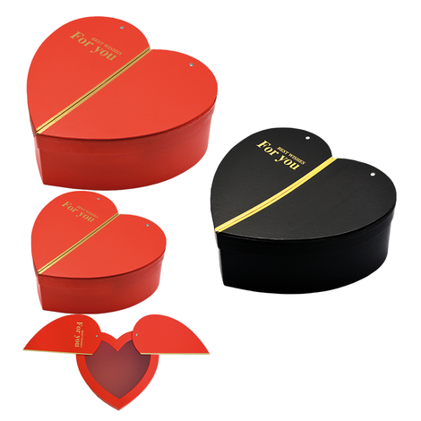 Heart-Shaped Gift Box with Window – Set of 2 – 2 Colors