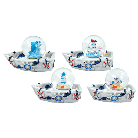 Tourist Glass Globe with Boat – 4 Designs – Diameter 3.5cm