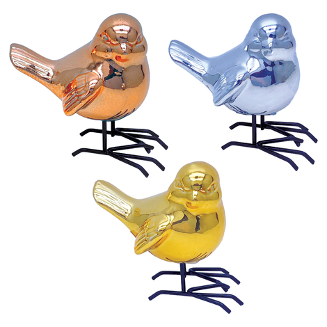 Decorative Bird on Metal Stand – 3 Colors – 8.5cm