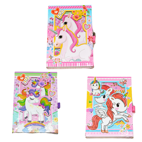 Diary with Lock – 3 Designs – Size 21×14.5cm