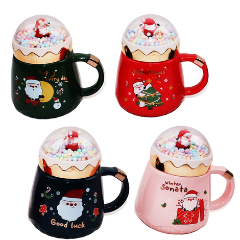 Mug with lid in 4 colors 420ml