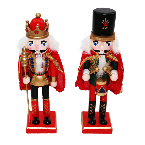 Wooden Nutcracker with Cape in 2 Designs Height 25cm