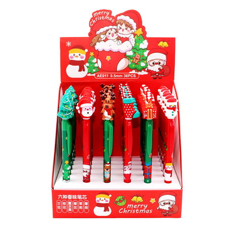 Christmas pen in 6 designs – Pack of 36 pieces