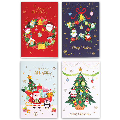 Christmas cards with envelope in 4 designs – 17x12cm