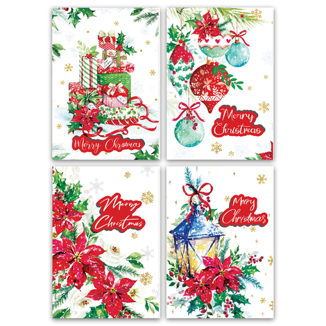 Christmas cards with envelope in 4 designs – 17x12cm