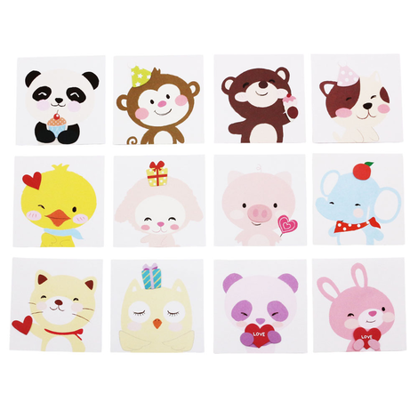 Cute Animal Greeting Cards 10x10cm – Set of 24 