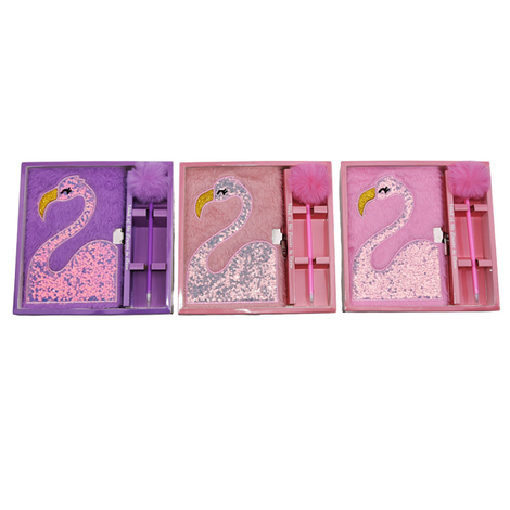 Flamingo diary with pen and lock in 3 designs