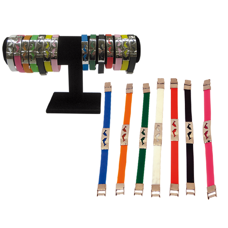 Bracelet in 10 colors – 24-piece pack with free display stand