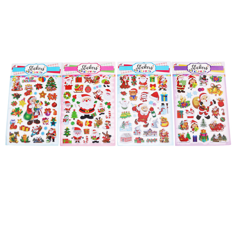 Christmas Stickers – 4 Designs – 30x9cm – Pack of 36 pieces