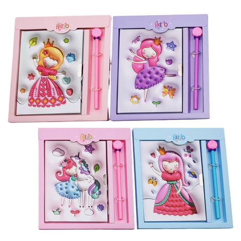 Princess Diary with Pen – 4 Designs, 18x13cm