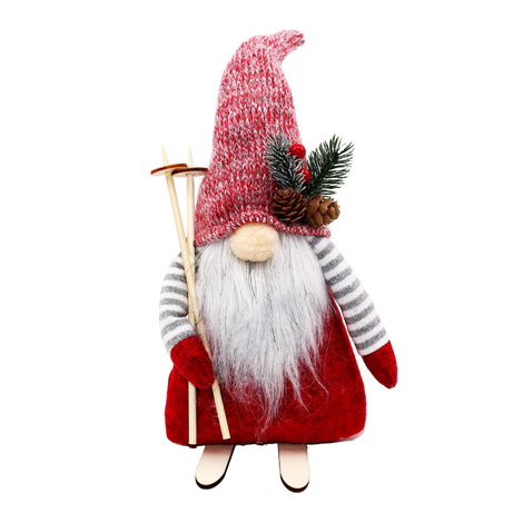 Christmas Gnome Decoration with Skis – 33cm