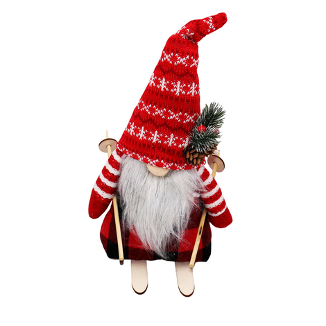Christmas Gnome Decoration with Skis – 35cm