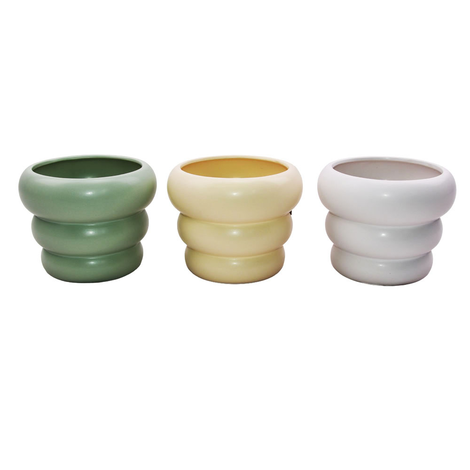 Ceramic Plant Pot in 3 Colors – 15x15x12cm (6pcs)