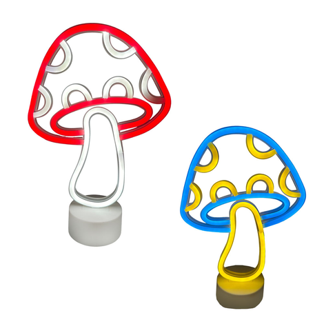 Φωτιστικό Neon Μανιτάρι με Βάση – 2 Χρώματα, 31.5cm (USB & Μπαταρία)