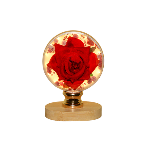 Lighted Sphere with Fabric Rose 12×9.5cm