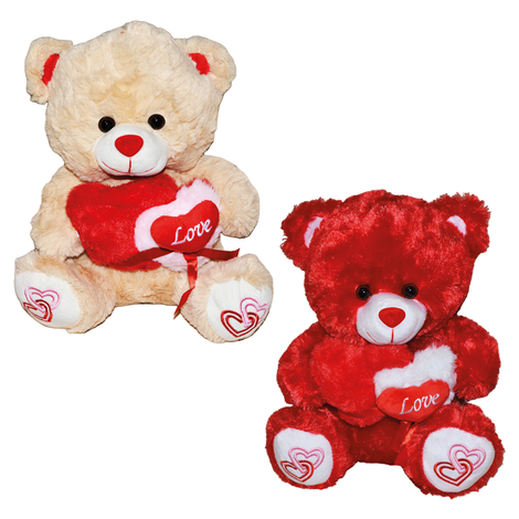 Plush Teddy Bear with Love Heart in 2 Colors & 4 Sizes (30–36–45–56cm) 