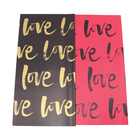 Waterproof Double-Sided Cellophane Wrapping Sheet 58x58cm “Love” – Pack of 20