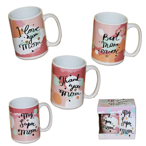Ceramic Mug for Mom with Message – 450ml, 4 Designs