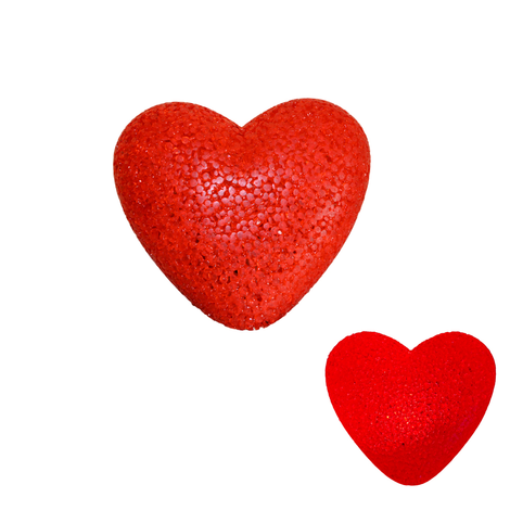 Decorative Lava Heart with  Light 12cm & 14cm– Red