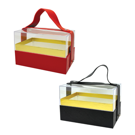Rectangular Gift Box with Plexiglass & Handle Red & Black 14×9×9cm