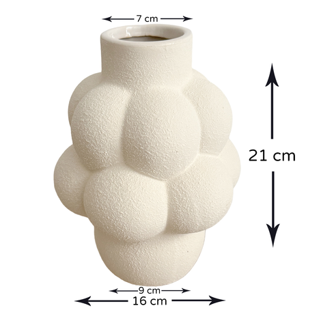 Vase Ceramic Textured Modern 21x7x16cm