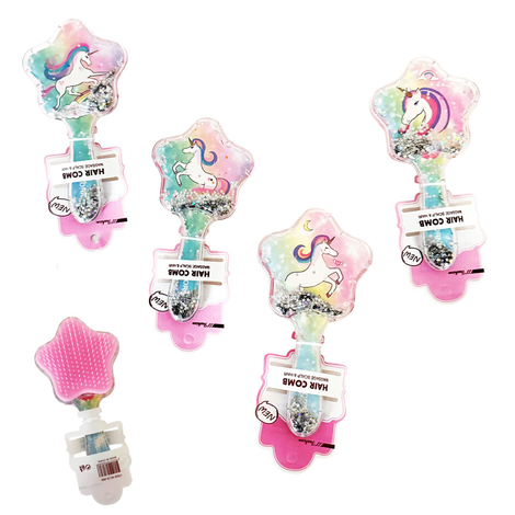 Kids Unicorn Hair Brush with Liquid Glitter Multicolor 17x8.5cm
