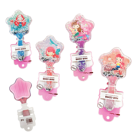 Kids Mermaid Hair Brush with Liquid Glitter Multicolor 17x8.5cm