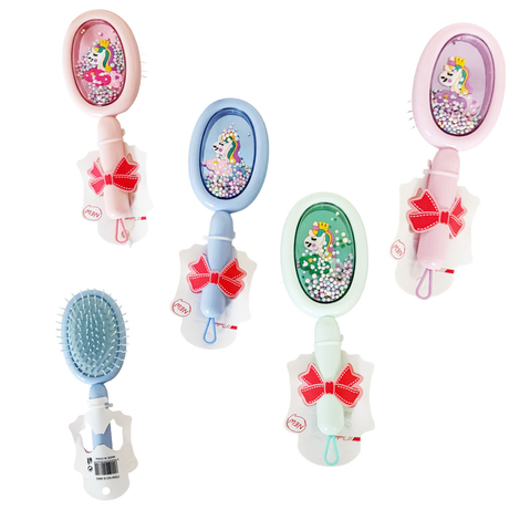 Kids Unicorn Hair Brush with Moving Beads Multicolor 21x7cm