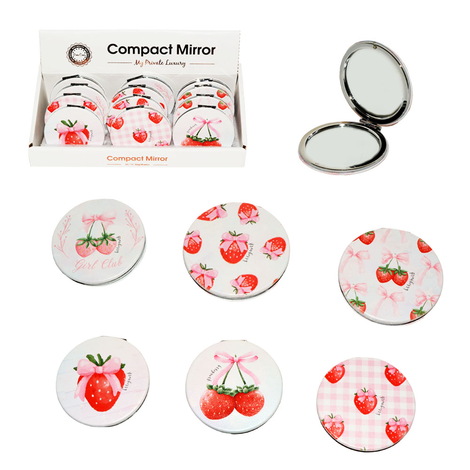 Strawberry Compact Pocket Mirror 7cm