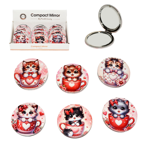 Kitten Compact Pocket Mirror 7cm