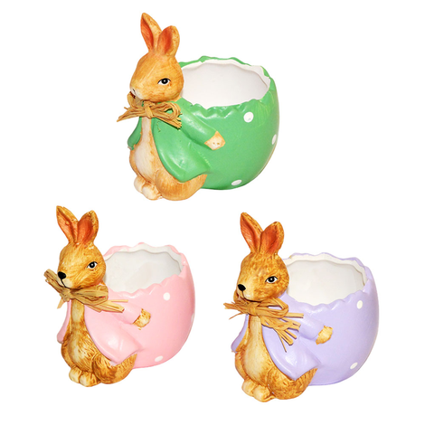 Easter Ceramic Bunny Egg Decoration 9.5x12.5cm
