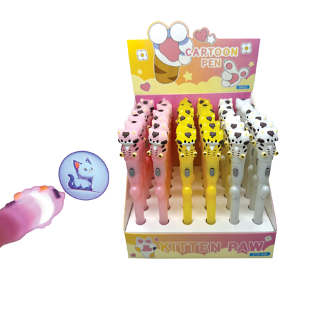 Kids Kitten Pens with Mini Projector Image Projection Assorted