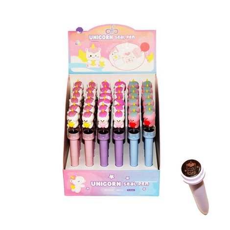 Kids Unicorn Figure Stamp Pen in Pastel Colors 