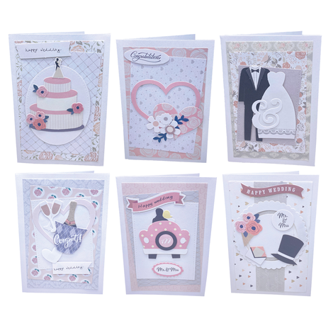 3D wedding greeting card with envelope 17x12 cm (assorted designs)
