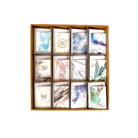 Mini Greeting Card with Envelope 9.6x6.7cm Abstract Marble / Wishes Series
