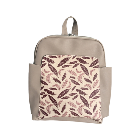 Backpack with Feather Design – 32x27x8cm