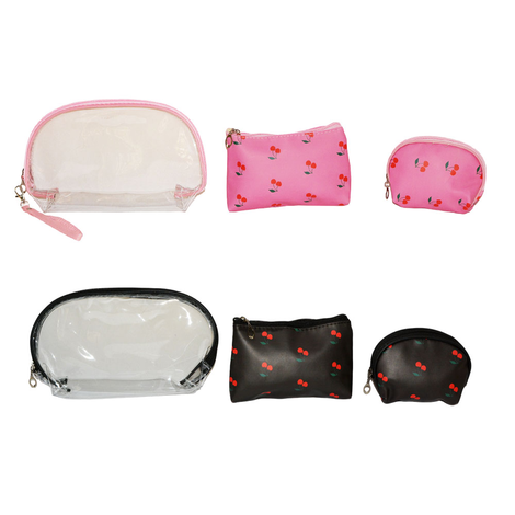Cherry Cosmetic Bag Set 3 Pieces 26x16x7cm