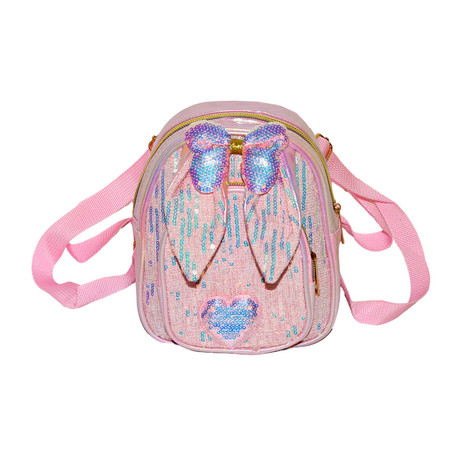 Kids backpack with bow & heart detail, 19x16x9cm