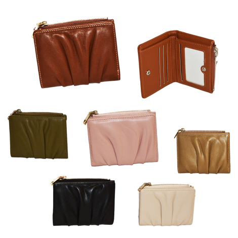Women’s Mini Faux Leather Wallet with Zipper and Card Slots 11.5x9cm